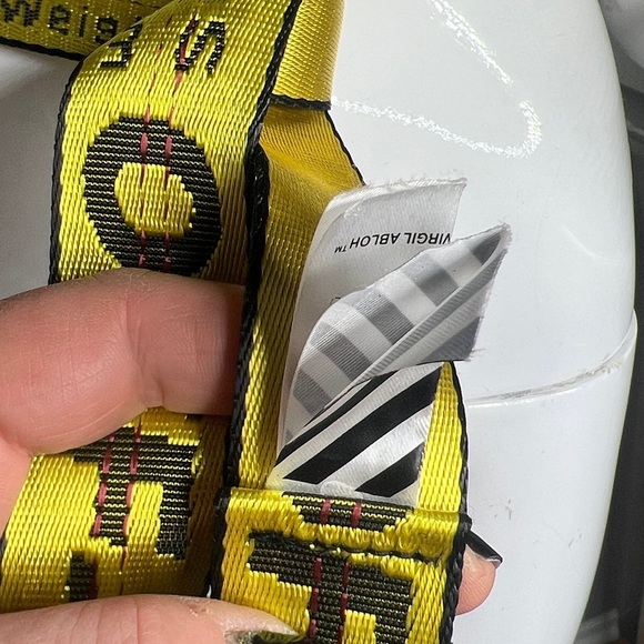 OFF WHITE Virgil Abloh 80” Industrial Belt in Classic Yellow & Black
